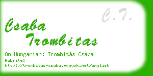 csaba trombitas business card